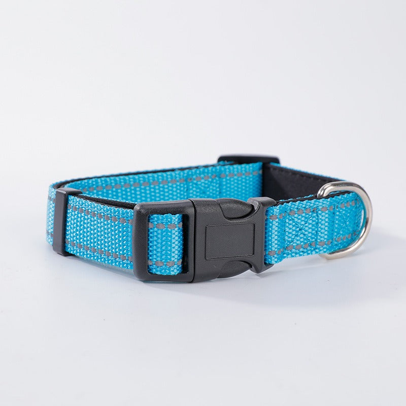Reflective Nylon Dog Collar for Safer Evening Walks
