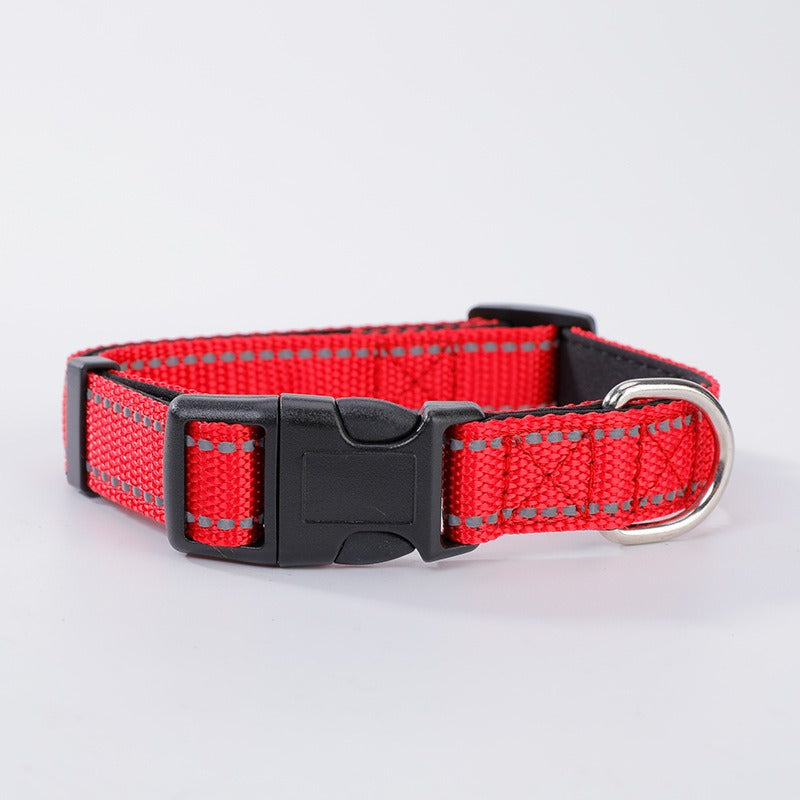 Reflective Nylon Dog Collar for Safer Evening Walks