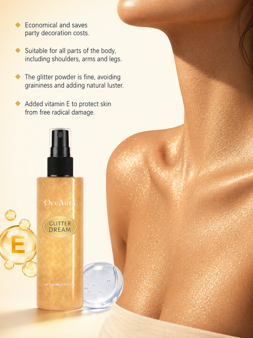 OceAura Body Glitter Spray — Luminous Shimmer Mist