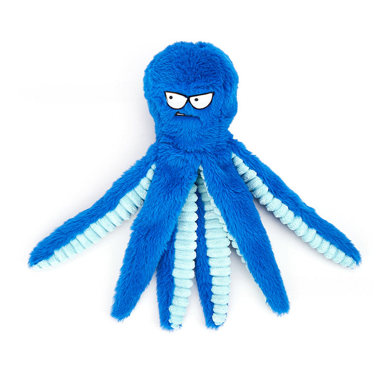 Octopus Plush Dog Toy for Tugging, Chewing & Squeaky Play