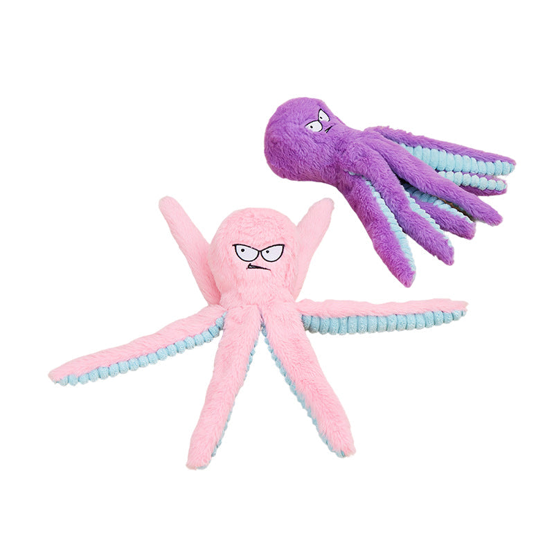 Octopus Plush Dog Toy for Tugging, Chewing & Squeaky Play