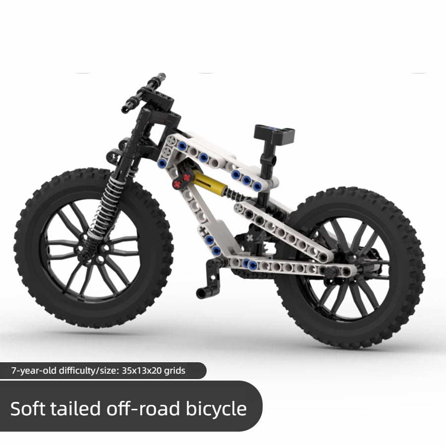 Off-Road Bicycle Building Set With Realistic Suspension