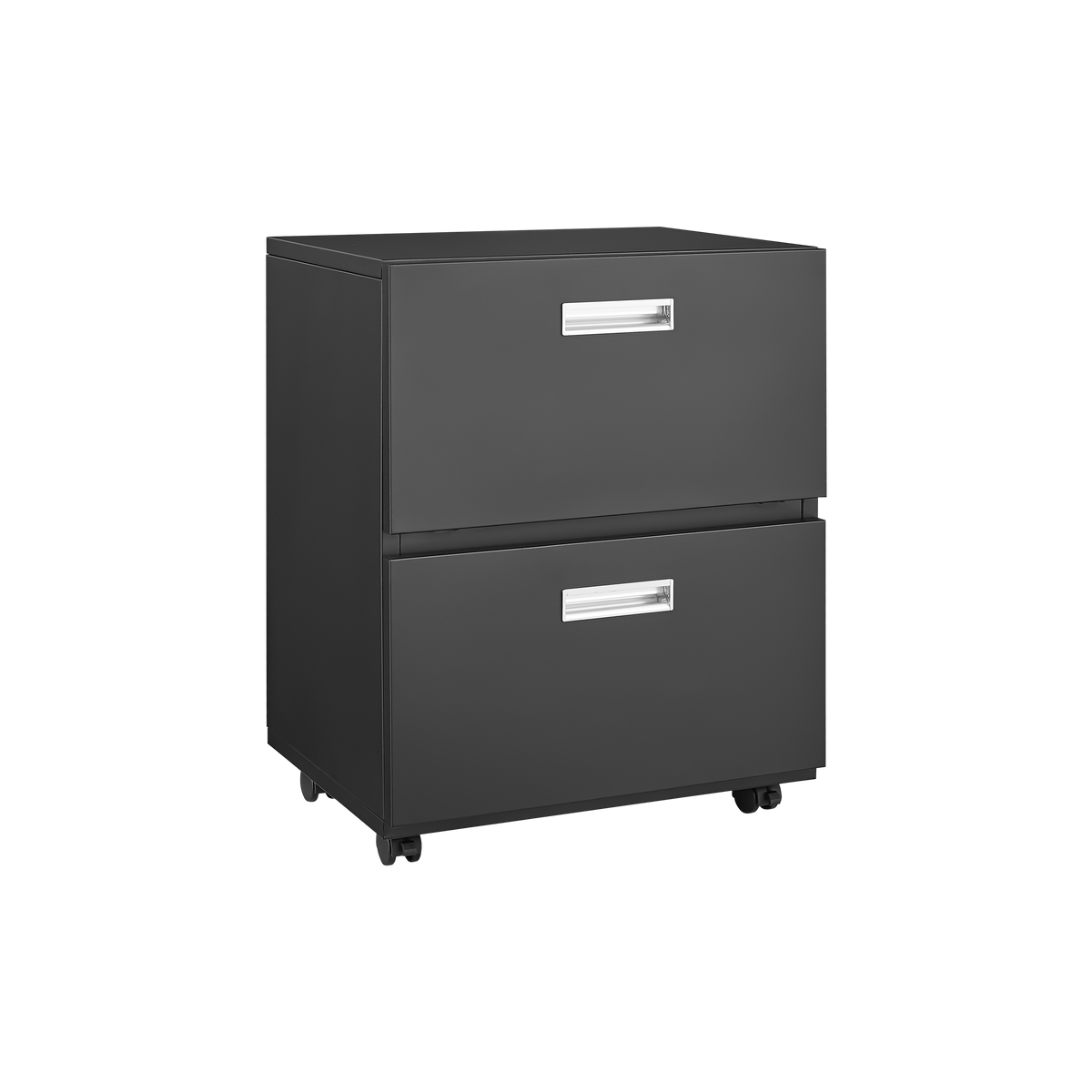 Black Steel Mobile Copier Cabinet with Lockable Drawers