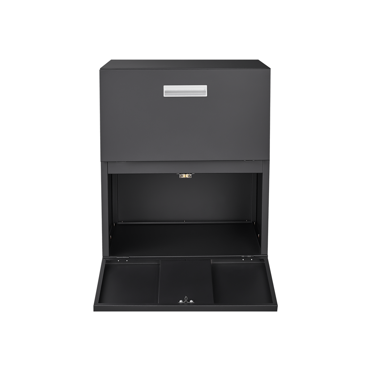 Black Steel Mobile Copier Cabinet with Lockable Drawers