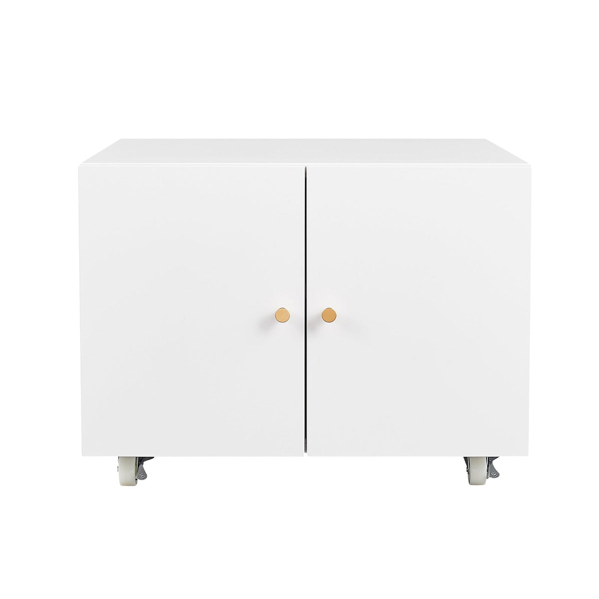 Mobile Printer Stand Cabinet with Doors & Hidden Storage
