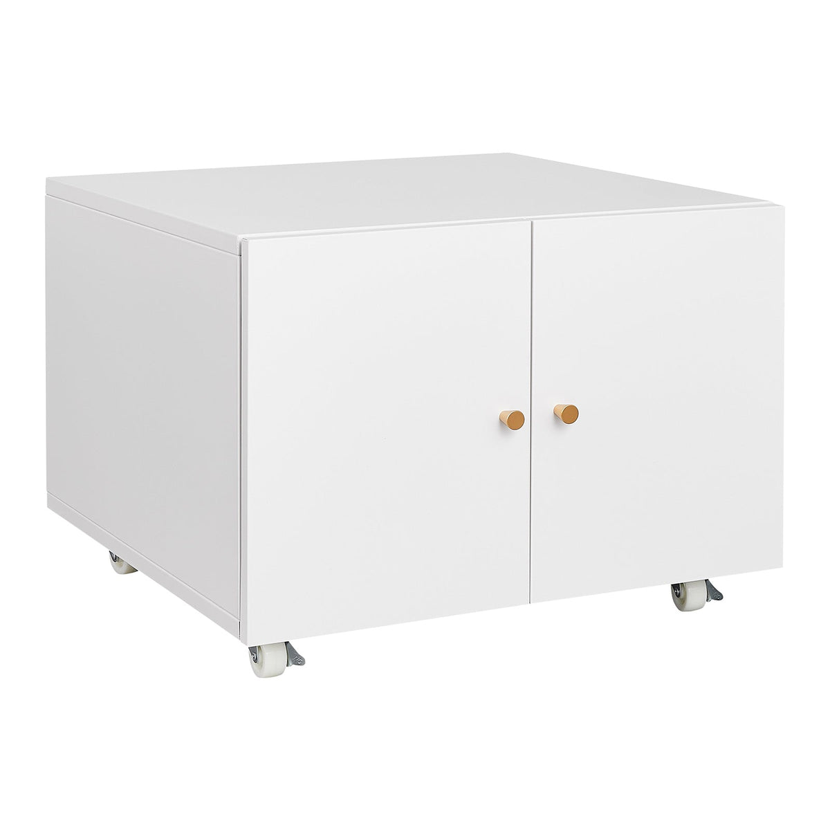 Mobile Printer Stand Cabinet with Doors & Hidden Storage