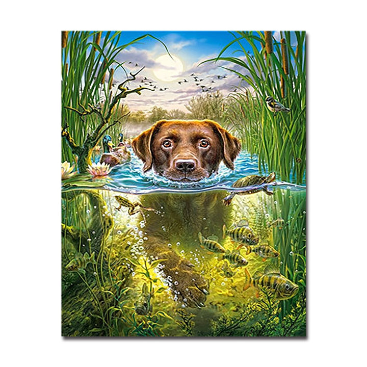 Paint By Numbers Dog Canvas for Relaxing DIY Decor