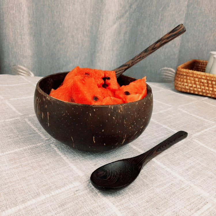 Natural Coconut Shell Bowl for Oatmeal, Fruit & Salad