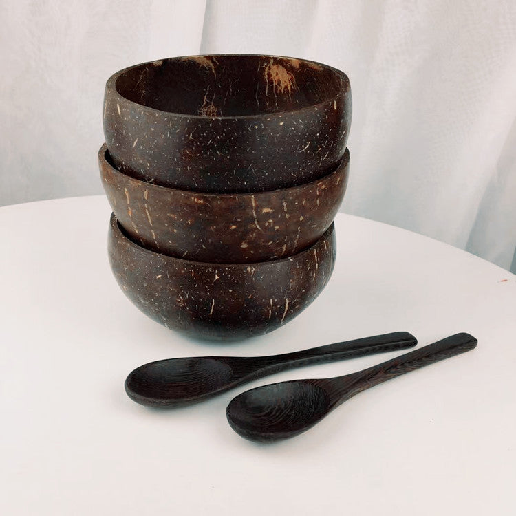 Natural Coconut Shell Bowl for Oatmeal, Fruit & Salad