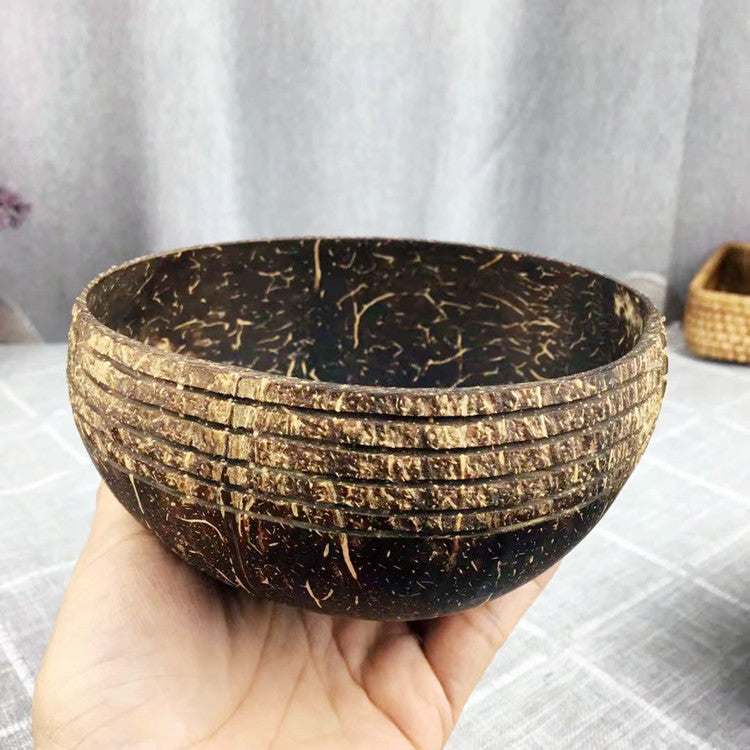 Natural Coconut Shell Bowl for Oatmeal, Fruit & Salad