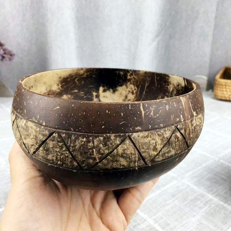 Natural Coconut Shell Bowl for Oatmeal, Fruit & Salad