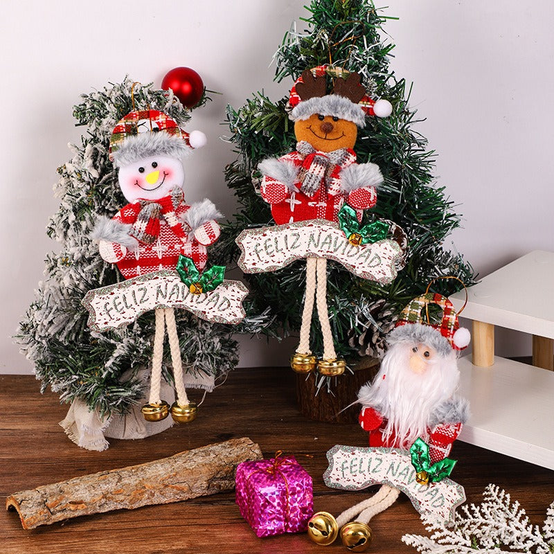 Christmas Tree Pendant With Festive Gold Bell Details