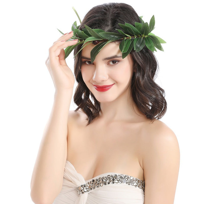 Olive Leaf Wreath Headband for Weddings and Events