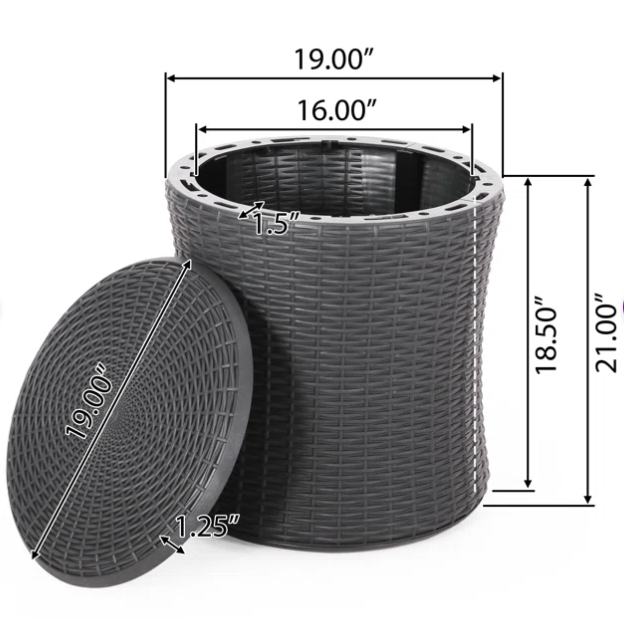 Weather-Resistant Patio Side Table with Hidden Storage