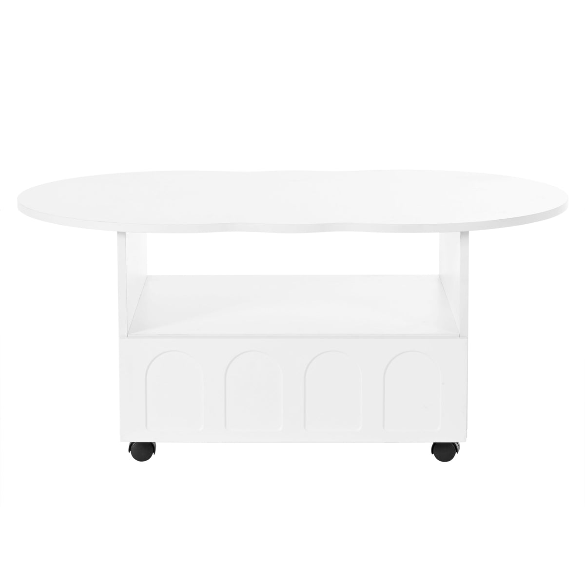 Cream Cloud Coffee Table with Hidden Drawer Storage
