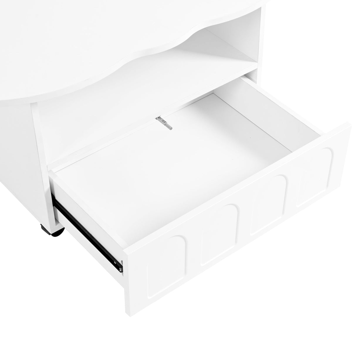 Cream Cloud Coffee Table with Hidden Drawer Storage