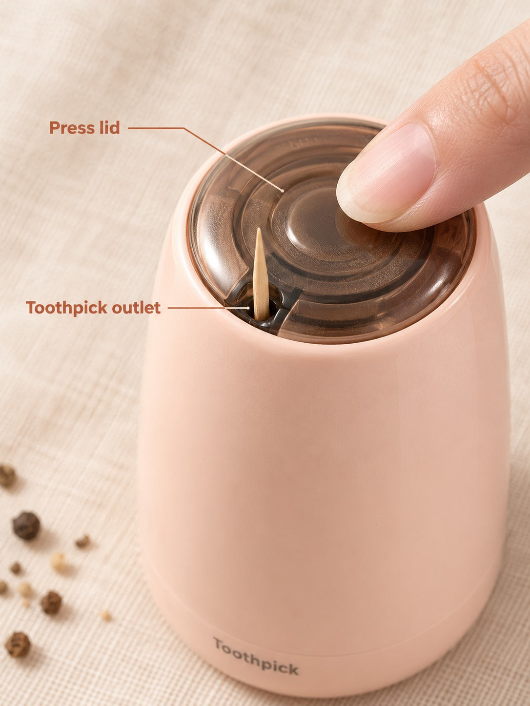 One-Press Toothpick Dispenser Box for Tidy Dining Tables