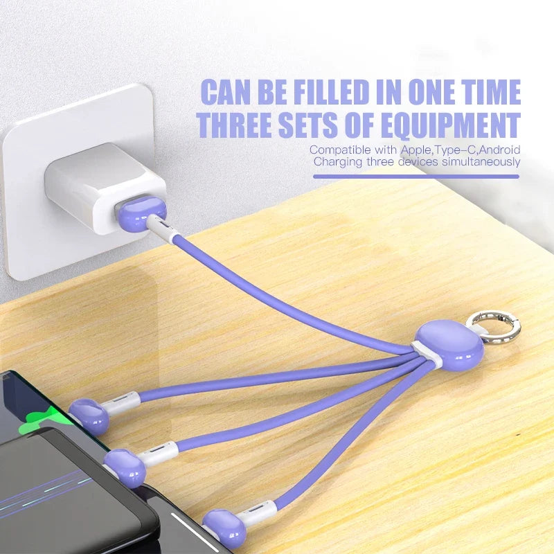 Keychain Charging Cable for iPhone and Android