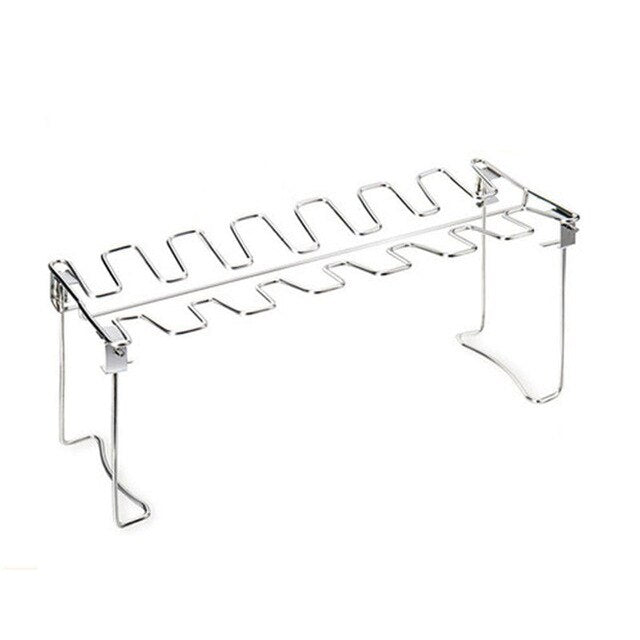 Stainless Steel BBQ Rib Rack: Reversible for Ribs & Roasts