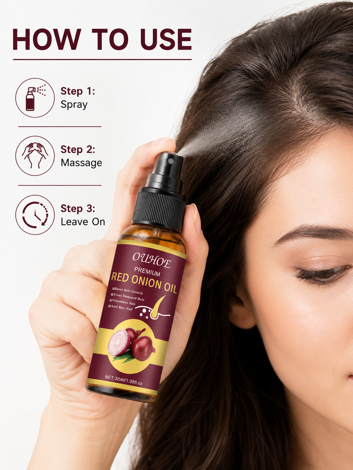 Onion Oil for Hair Growth — Stop Thinning, Boost Volume