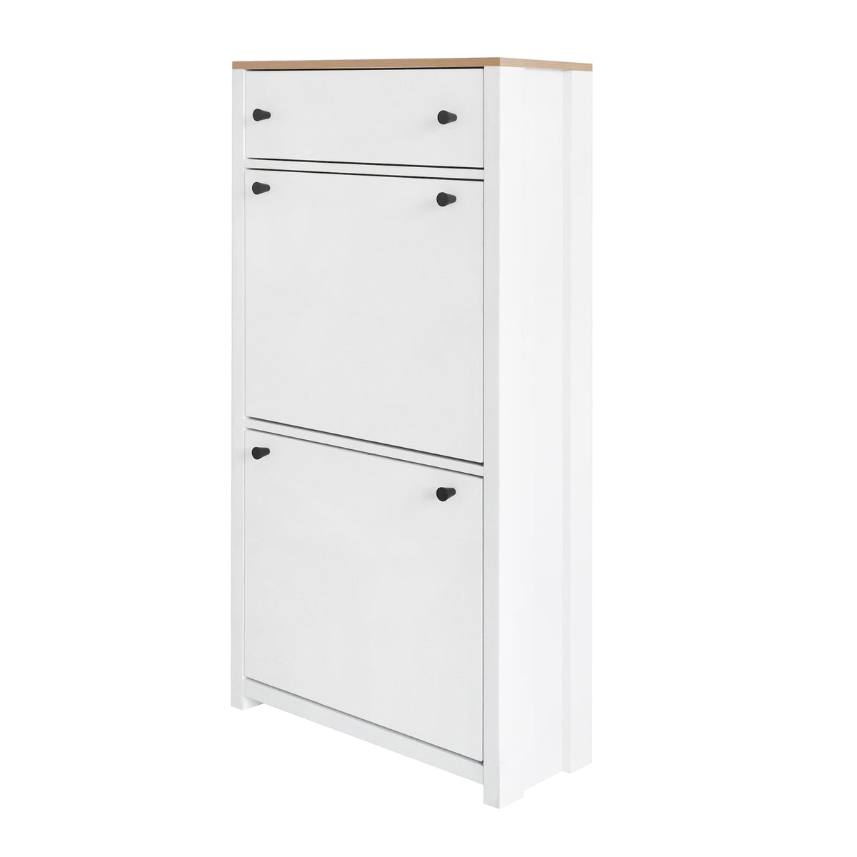 Slim Shoe Cabinet with Flip Doors for Entryway Storage
