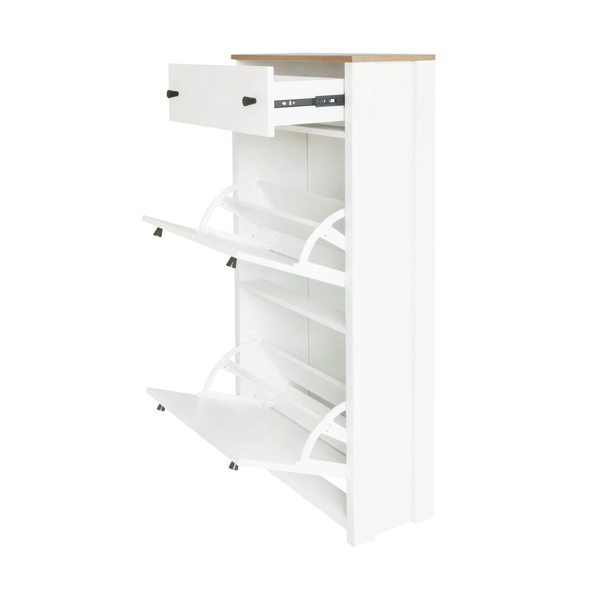 Shoe Cabinet with Flip Drawers for Entryway Storage