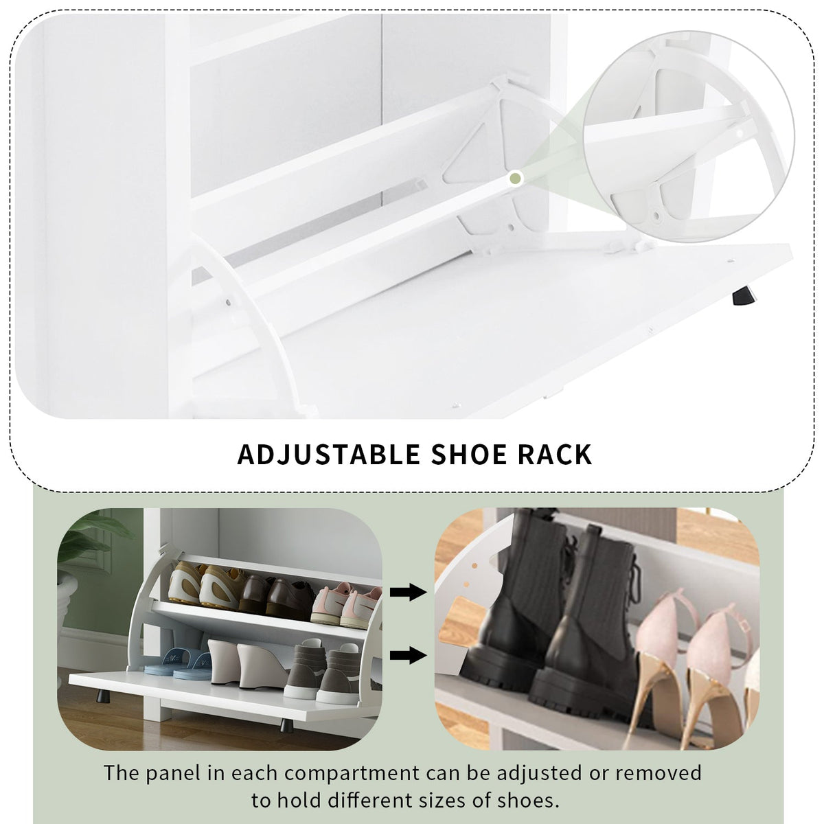 Shoe Cabinet with Flip Drawers for Entryway Storage
