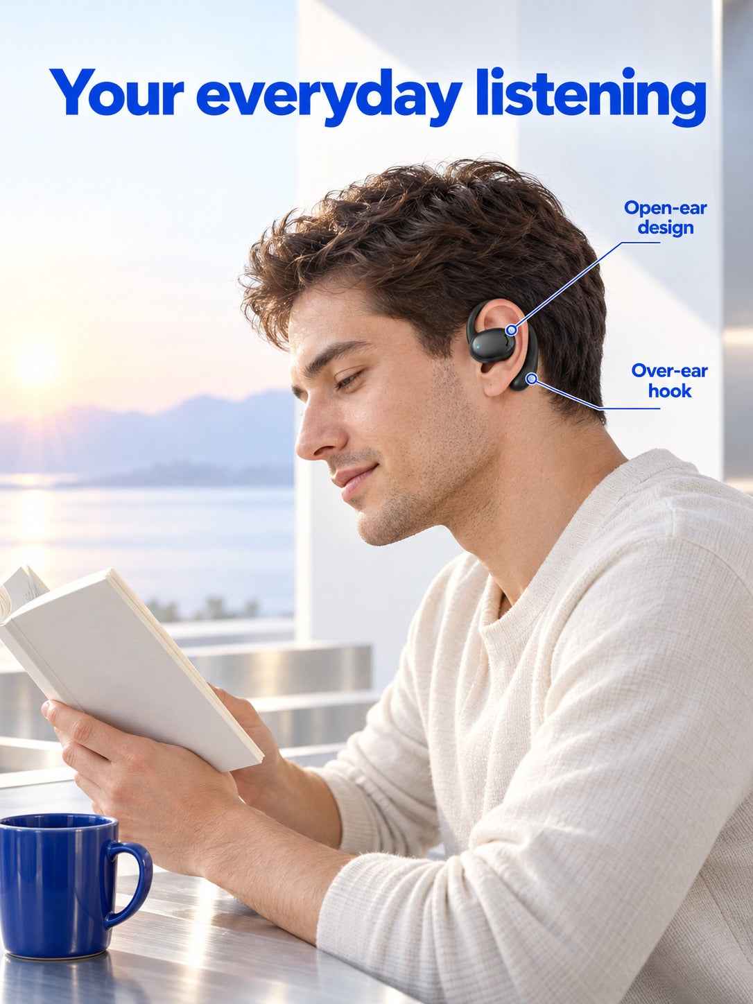 Open-Ear Wireless Earphones for Running, Bluetooth 5.3