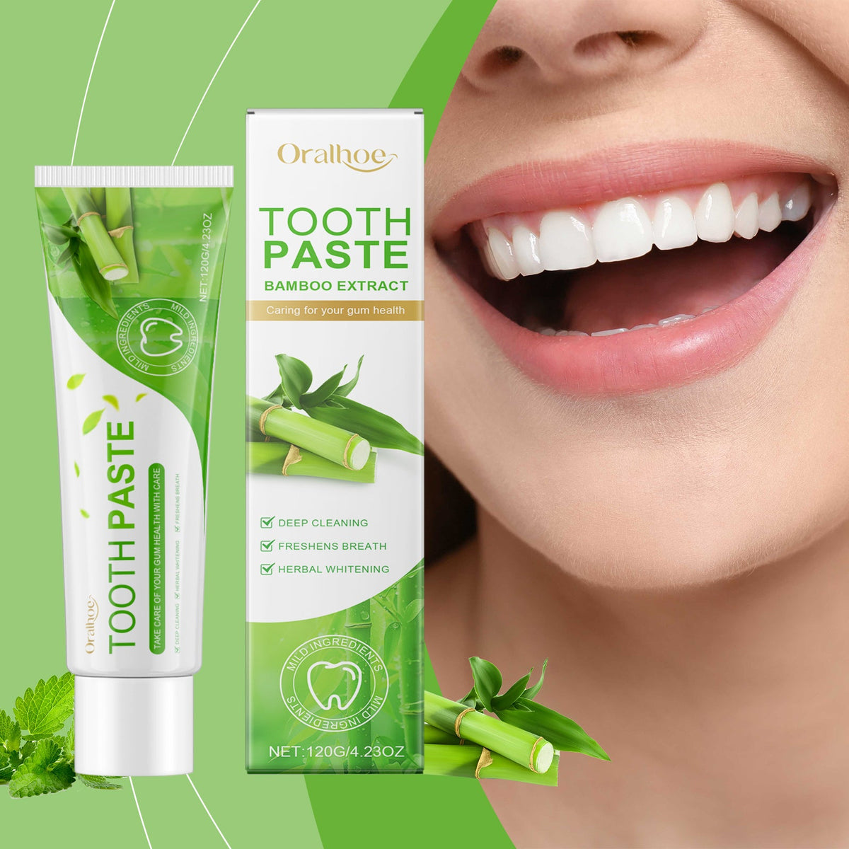 Bamboo Whitening Toothpaste for Fresh Breath & Enamel