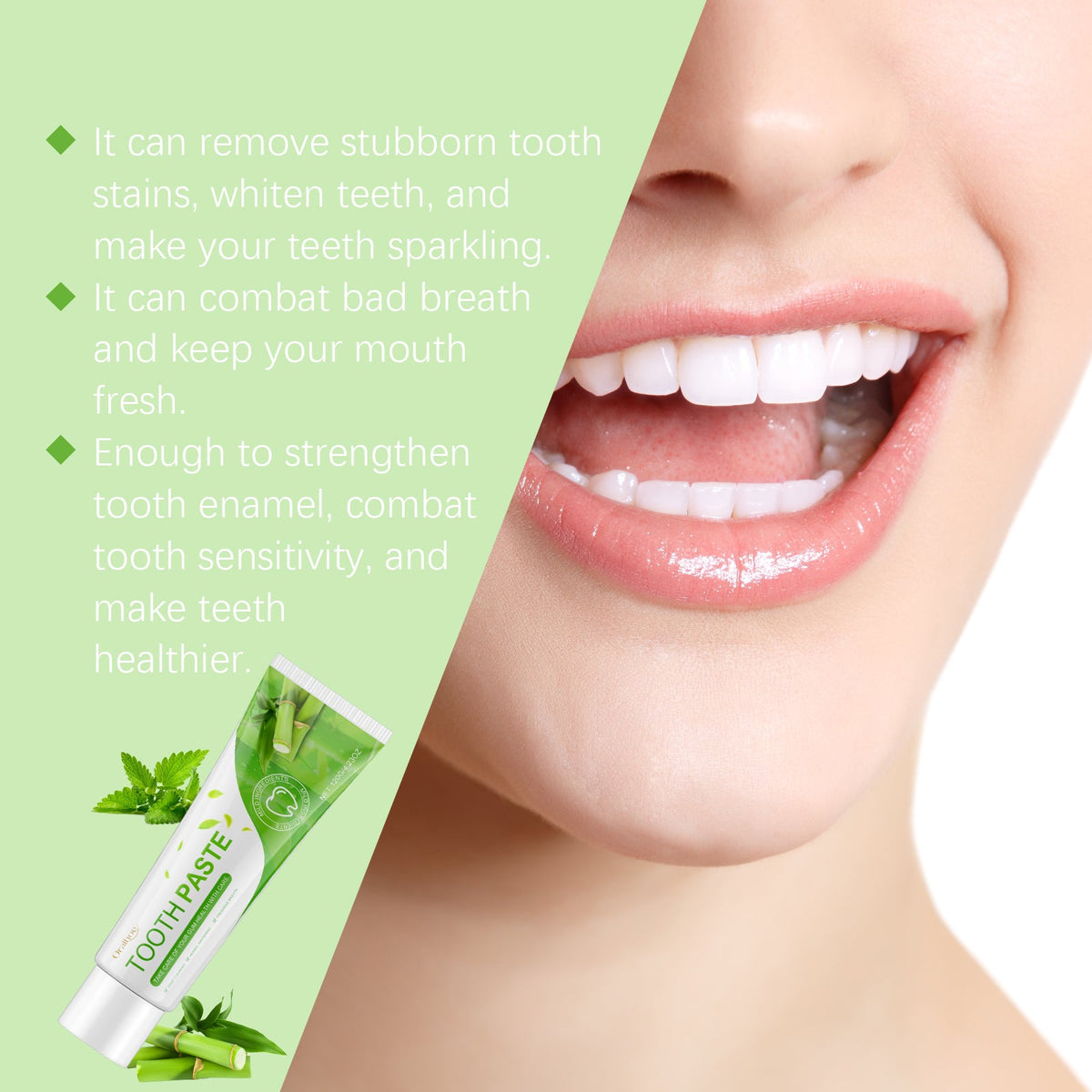 Bamboo Whitening Toothpaste for Fresh Breath & Enamel