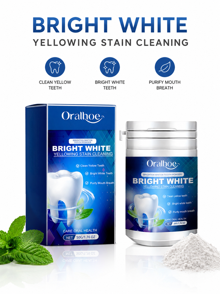 Teeth Whitening Powder — Remove Yellow Stains & Brighten Smile