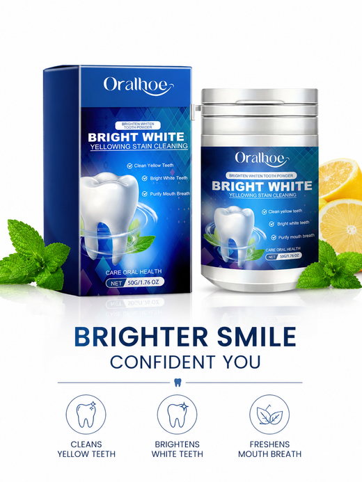 Teeth Whitening Powder — Remove Yellow Stains & Brighten Smile