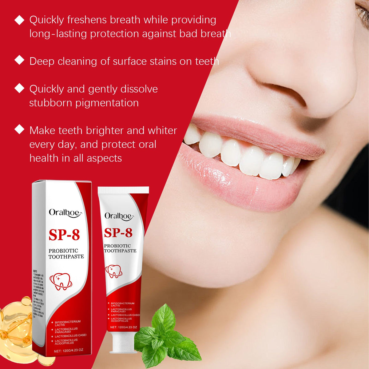 Probiotic Toothpaste for Fresh Breath & Gentle Whitening
