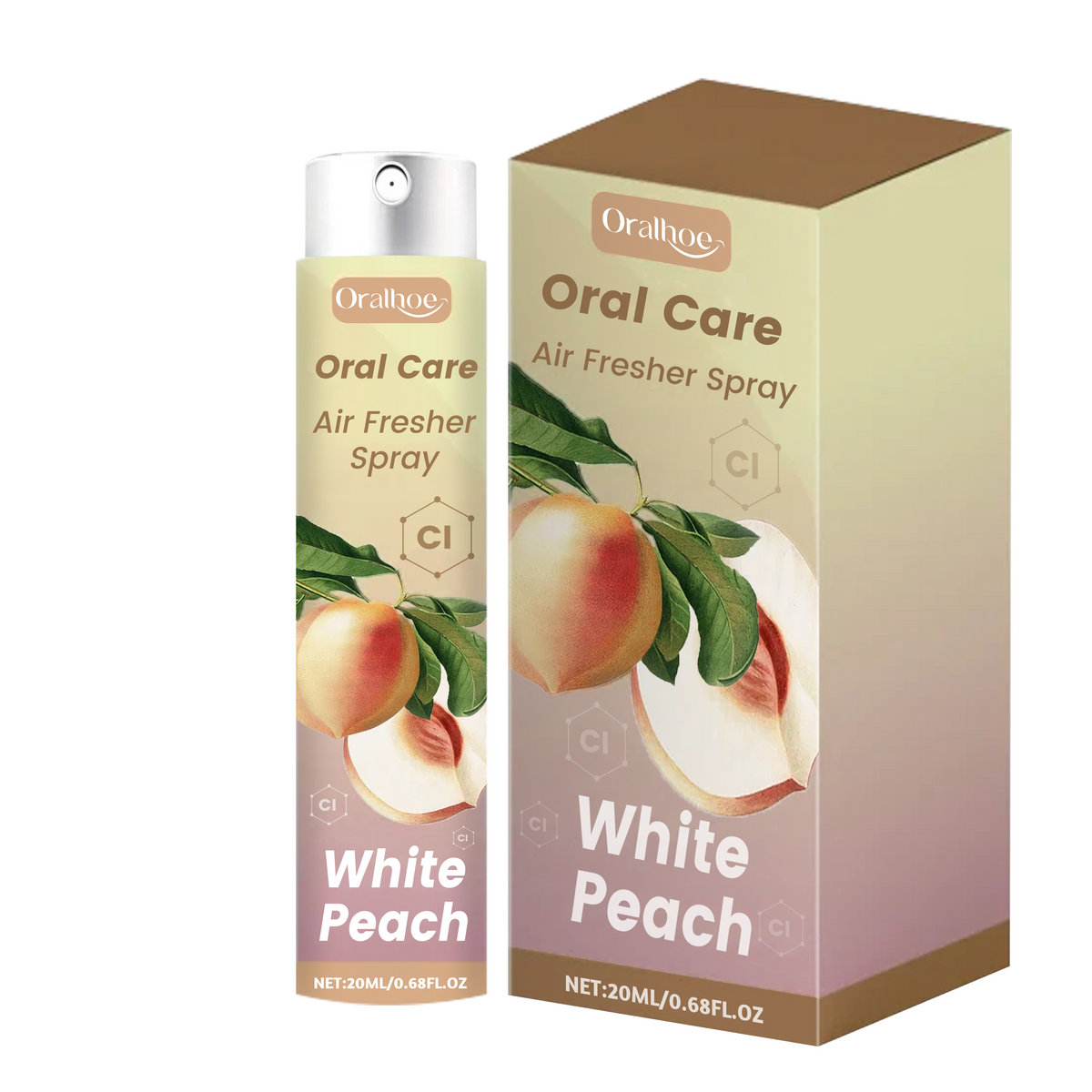 Oral Freshener Spray for Fresh Breath, White Peach