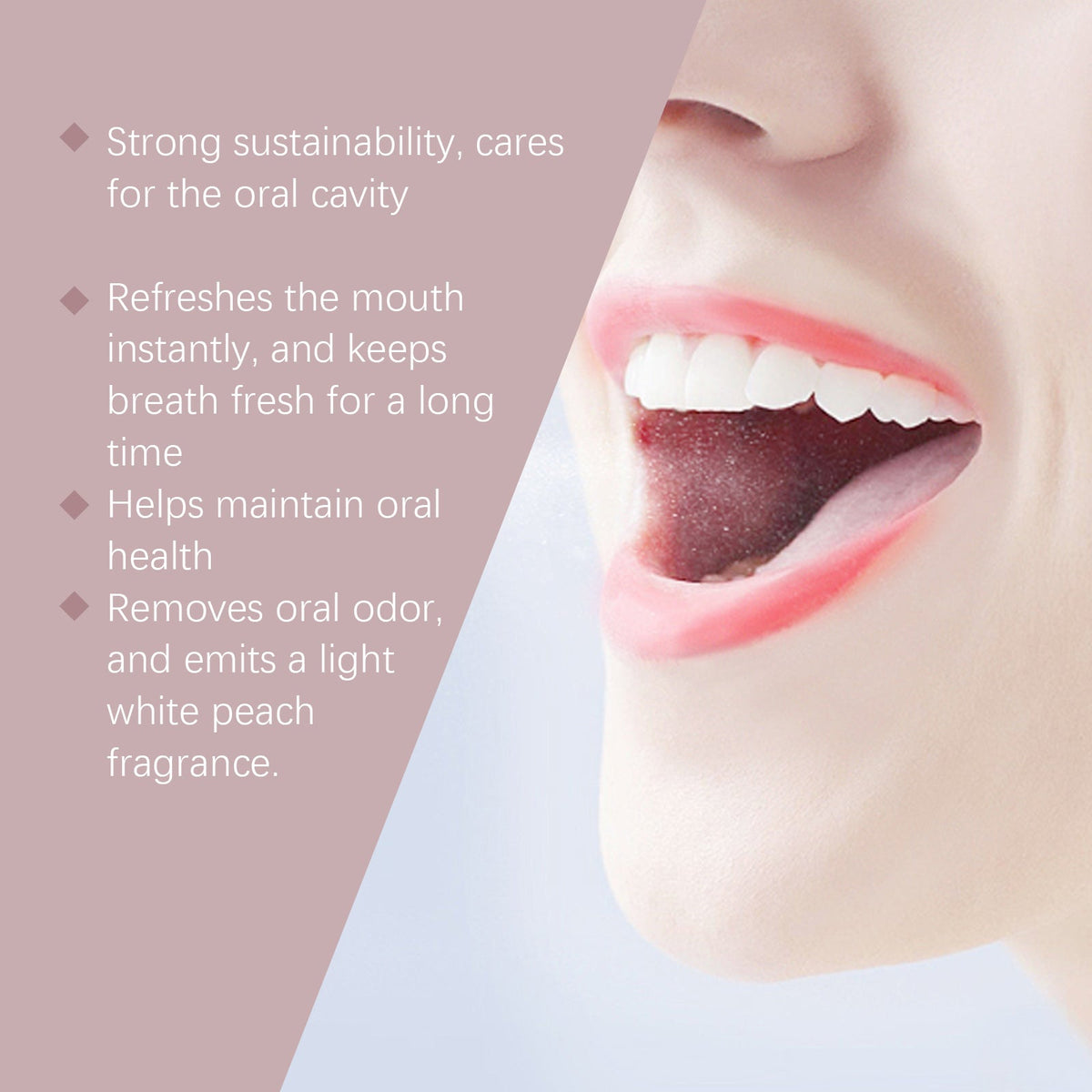 Oral Freshener Spray for Fresh Breath, White Peach