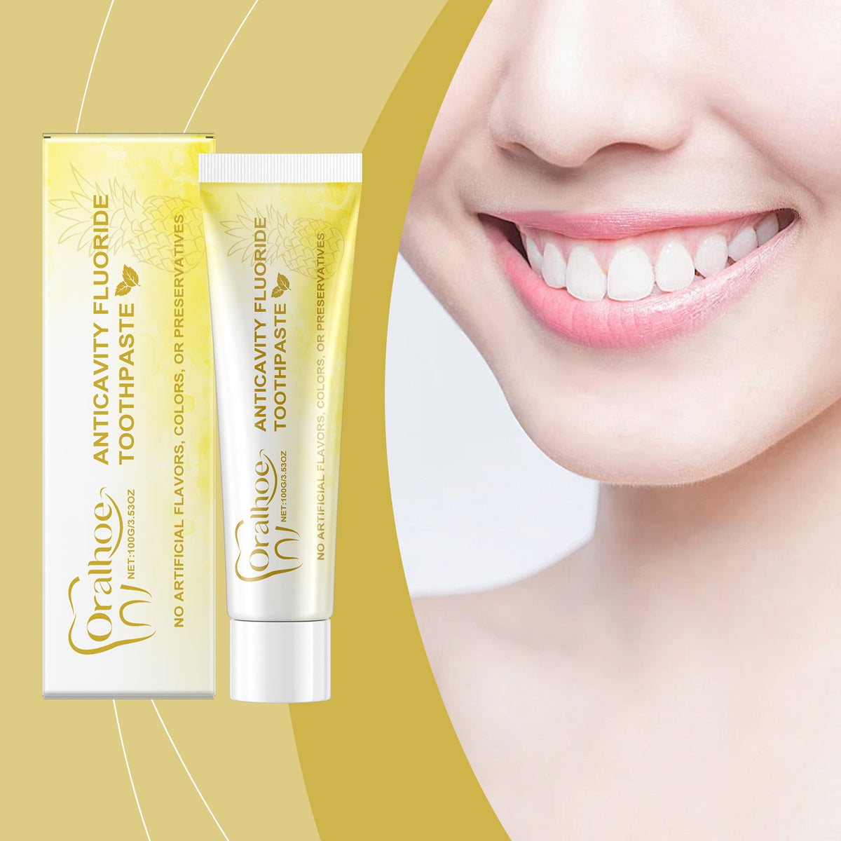 Pineapple Fluoride Toothpaste for Fresh, Clean Teeth