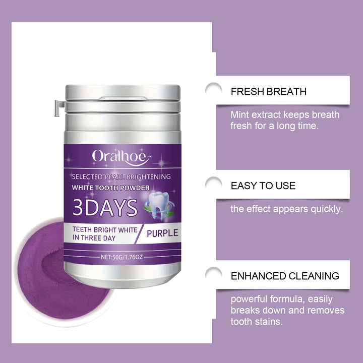 Purple Tooth Powder for Brighter-Looking Teeth Daily