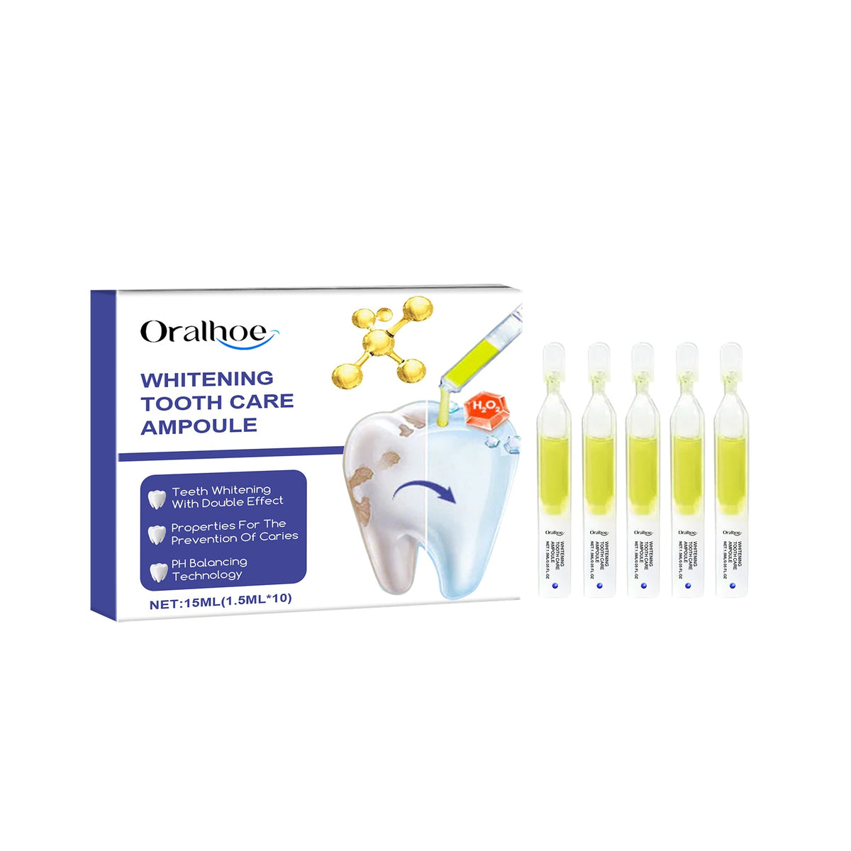 Teeth Whitening Serum Ampoules for Surface Stain Care
