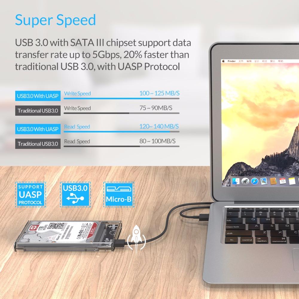 2.5 Inch Hard Drive Enclosure, Tool-Free USB 3.0