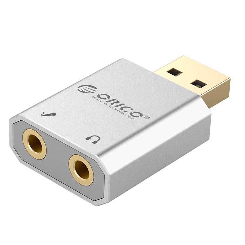 USB Sound Card for PC: Stereo Mic & Headphone Jacks