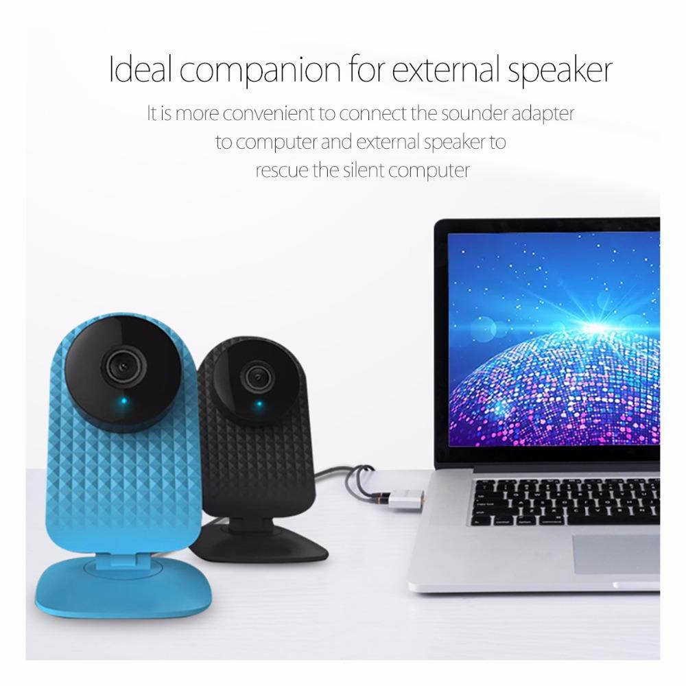 USB Sound Card for PC: Stereo Mic & Headphone Jacks