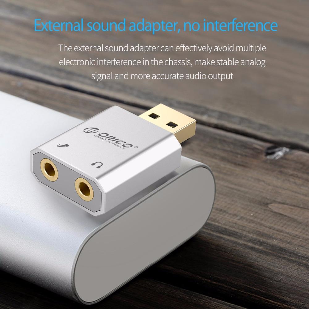 USB Sound Card for PC: Stereo Mic & Headphone Jacks