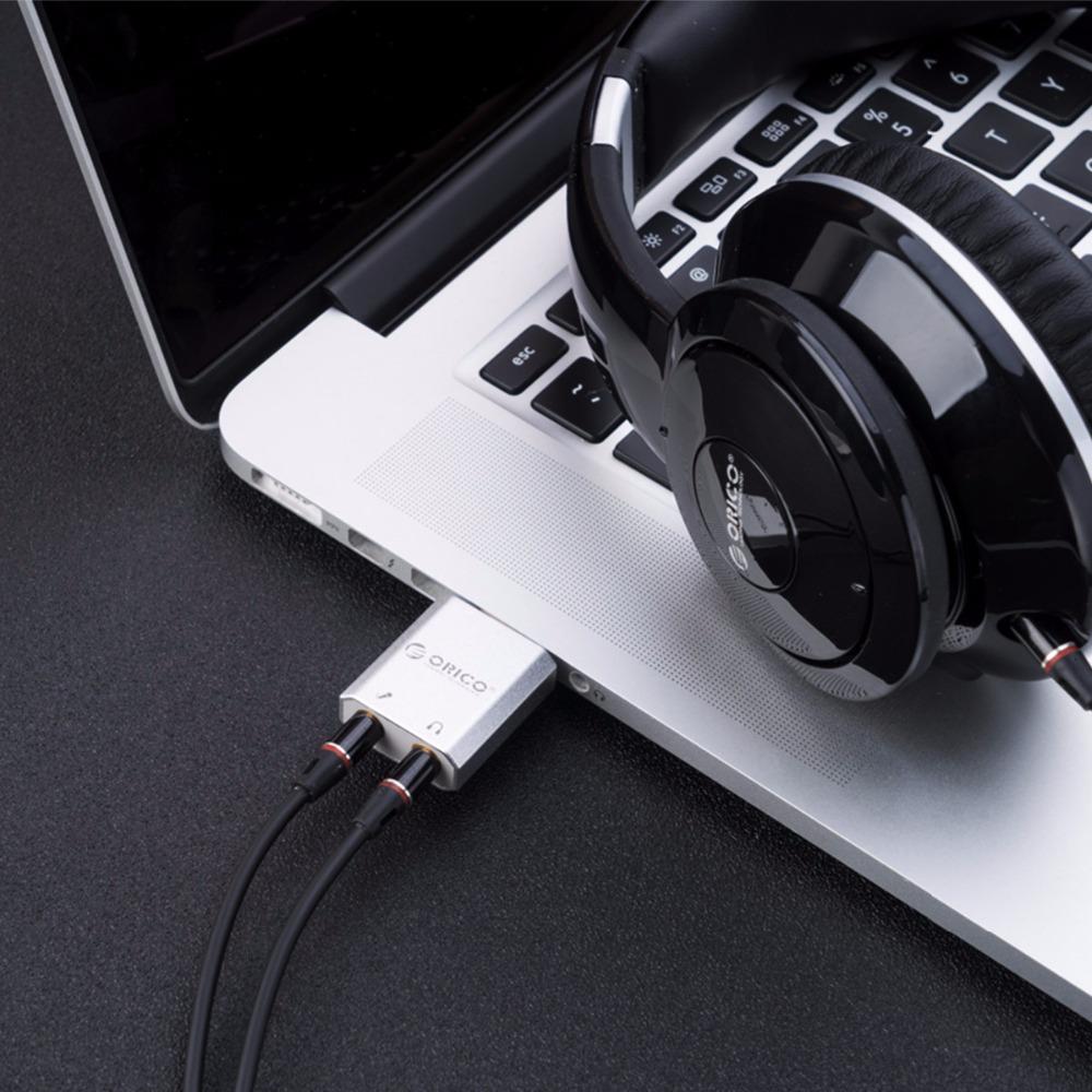 USB Sound Card for PC: Stereo Mic & Headphone Jacks