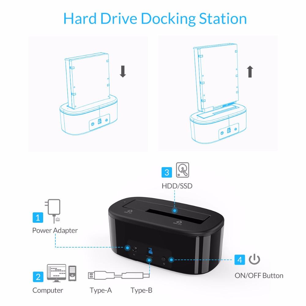 USB 3.0 Hard Drive Docking Station for 2.5 and 3.5 SATA