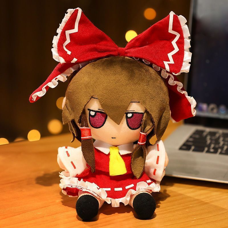 Anime Character Plush Doll With Signature Bow Display