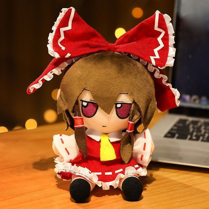 Anime Character Plush Doll With Signature Bow Display
