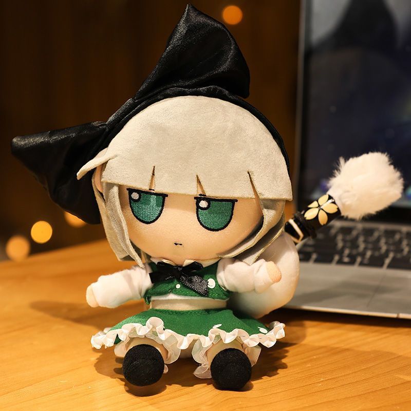 Anime Character Plush Doll With Signature Bow Display
