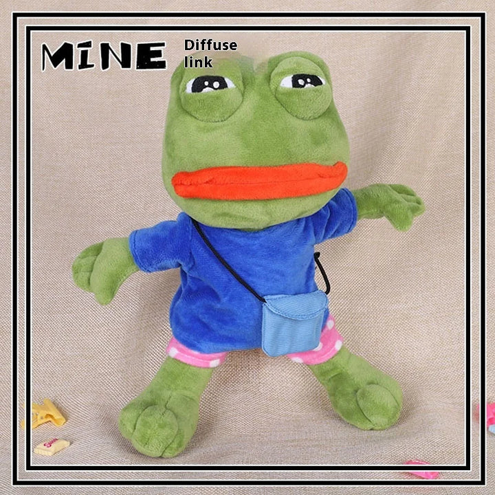 Original Sad Frog Plush Toy with Outfit & Crossbody Bag