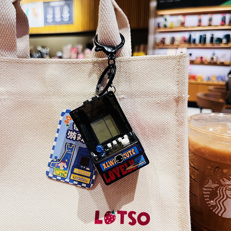 Retro Handheld Game Keychain for Backpacks & Travel