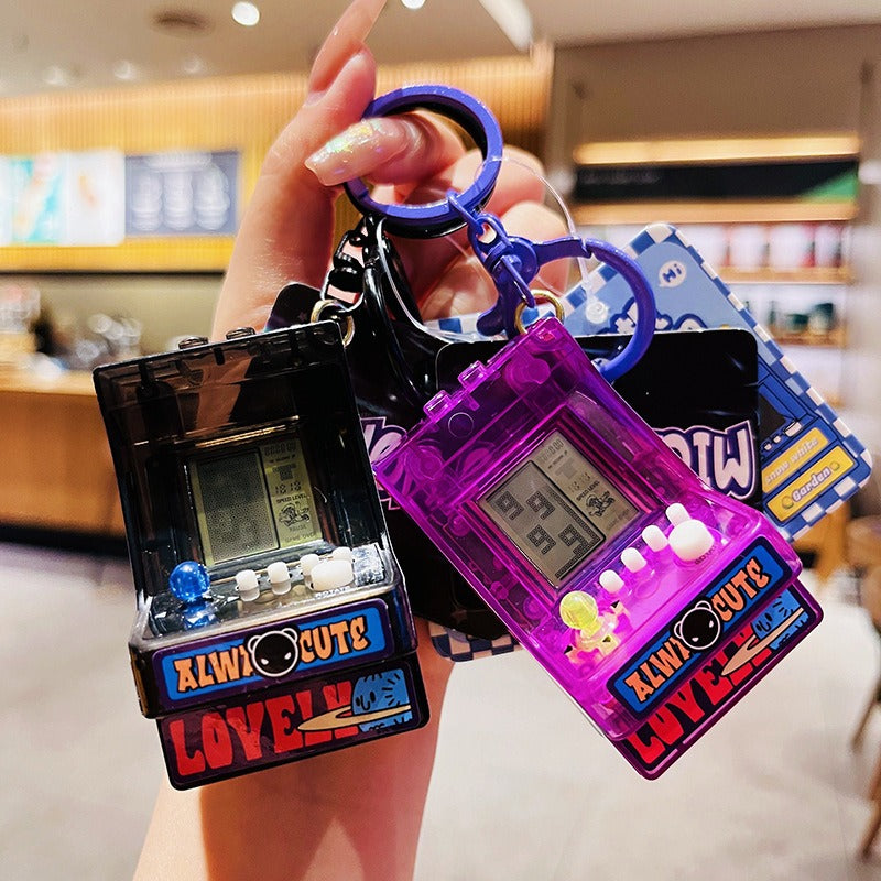 Retro Handheld Game Keychain for Backpacks & Travel